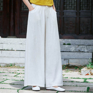 Buddha Gift Plain Wide Leg Pants Dance Women's Yoga Pants With Pockets