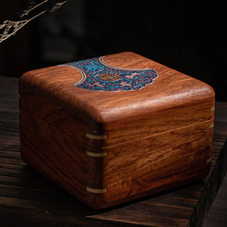 Buddha Gift Antique Flower Leaf Handmade Rosewood Jewelry Storage Box Wooden Gift Organizer Box