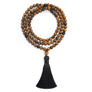 Buddha Gift 108 Beads Mala Tiger Eye Protection Tassel Bracelet