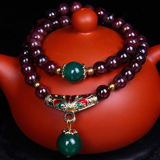 Buddha Gift Natural Garnet Blessing Bracelet