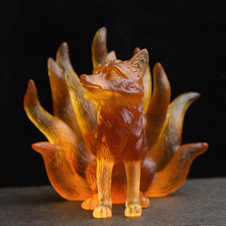 Buddha Gift Small Nine Tailed Fox Success Strength Home Figurine Decoration