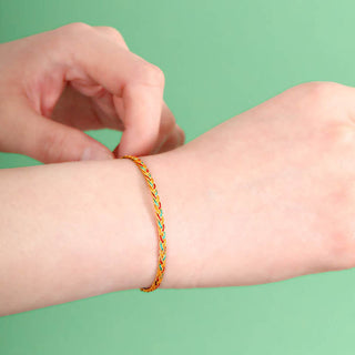 Buddha Gift Handmade Multicolored Dragon Scale Pattern Braid String Bracelet