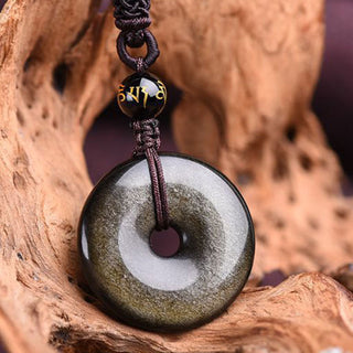 Buddha Gift Tibetan Obsidian Protection Necklace