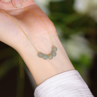 Buddha Gift 925 Sterling Silver Natural Hetian Jade Cyan Jade Luck Laughing Buddha Butterfly Necklace Pendant