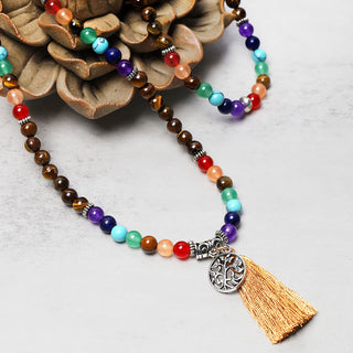 Buddha Gift Healing Crystal Mala Prayer Beads 108 Meditation Healing Multilayer Bracelet Necklace
