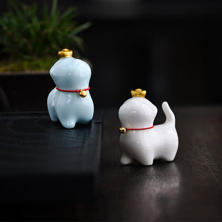 Buddha Gift Mini Lucky Cat Ingot Tea Pet Ceramic Home Desk Figurine Decoration