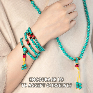 Buddha Gift Tibetan Turquoise Healing Mala Bracelet