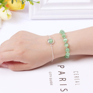 Buddha Gift Sun Stone Strawberry Quartz Crystal Positive Bracelet