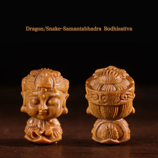 Buddha Gift Chinese Zodiac Natal Buddha Green Sandalwood Lotus Engraved Positive Home Decoration