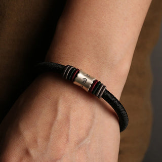 Buddha Gift 999 Sterling Silver Om Mani Padme Hum Peace Magnetic Buckle Bracelet