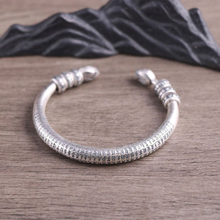 Buddha Gift 999 Sterling Silver Heart Sutra Om Mani Padme Hum Engraved Peace Purity Bracelet Bangle
