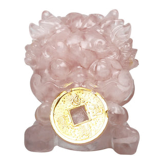 Buddha Gift Handmade Cute PiXiu Gold Coin Crystal Fengshui Energy Wealth Fortune Home Decoration
