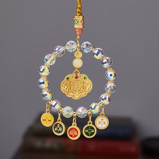 Buddha Gift Lucky Koi Fish Five God Of Wealth Prosperity Hanging Decoration