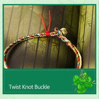 Buddha Gift 925 Sterling Silver Fu Character Zongzi Pattern Multicolored String Luck Handmade Braided Bracelet