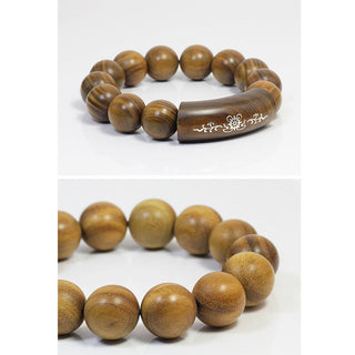 Buddha Gift 999 Sterling Silver Green Sandalwood Om Mani Padme Hum Dragon Phoenix Dharmachakra Inlaid Peace Bracelet