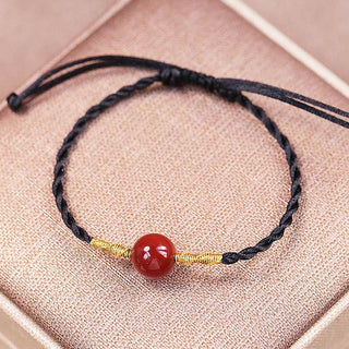 Buddha Gift Natural Red Agate Chalcedony Self-acceptance Confidence String Bead Bracelet Necklace Pendant