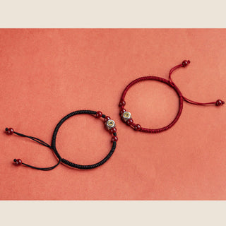 Buddha Gift 925 Sterling Silver Chinese Zodiac Natal Buddha Cinnabar Calm Bracelet