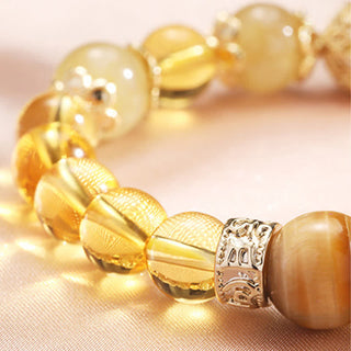 Buddha Gift Citrine Generosity Prosperity Beaded Bracelet
