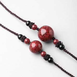 Buddha Gift Natural Cinnabar Stones Bead Blessing Necklace Pendant