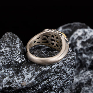 Buddha Gift 925 Sterling Silver Tibetan Skull Protection Adjustable Ring