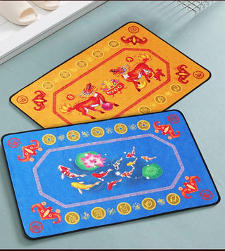 Buddha Gift Five Elements Lucky Crane Gourd Kirin Dragon Axe Nine Koi Fish Non-slip Foot Pad Doormat