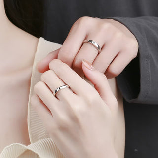 Buddha Gift 925 Sterling Silver Sun Moon Protection Adjustable Couple Ring