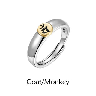 Buddha Gift Tibetan Om Mani Padme Hum Carved Chinese Zodiac Natal Buddha Peace Ring