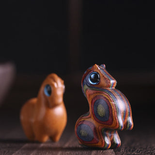 Buddha Gift Small Leaf Red Sandalwood Green Sandalwood Lucky Mini Horse Protection Decoration
