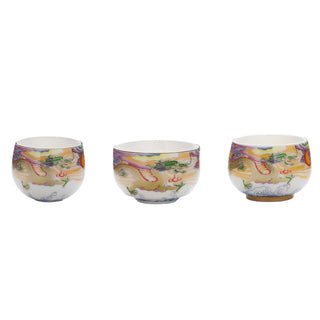 Buddha Gift Dragon Phoenix Auspicious Clouds Sun Ocean Waves Ceramic Teacup Kung Fu Tea Cup