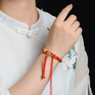 Buddha Gift Tibetan Handmade Luck Prayer Wheel Bead Charm Weave Colorful String Bracelet