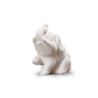 Buddha Gift Small Elephant Statue White Porcelain Ceramic Strength Home Desk Decoration