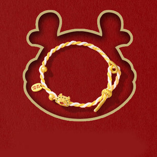 ❗❗❗A Flash Sale- Buddha Gift 925 Sterling Silver Year Of The Dragon Dumpling Design Attract Fortune Luck Braided Bracelet