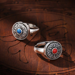 Buddha Gift Tibetan Om Mani Padme Hum Peace Rotatable Ring