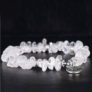 Buddha Gift Natural White Crystal Lotus Healing Bracelet