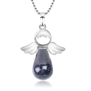 Buddha Gift Little Angel Wings Natural Crystal Luck Necklace Pendant