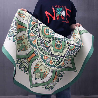 Buddha Gift Tibetan Lotus Mandala Enlightenment Foldable Natural Rubber Yoga Mat Decoration