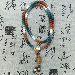 Buddha Gift 108 Mala Beads Gradient Bodhi Seed Green Tara Buddha Engraved Peace Harmony Bracelet