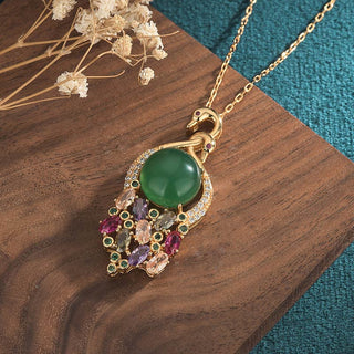 Buddha Gift Cyan Jade Success Necklace Chain Pendant