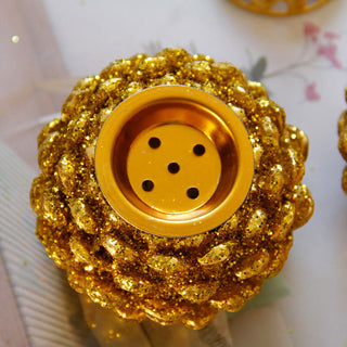 Buddha Gift Gold Pine Cone Pattern Spiritual Rituals Mini Incense Burner Home Tabletop Decor