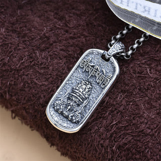 Buddha Gift 925 Sterling Silver Zakiram Goddess of Wealth Om Mani Padme Hum Peace Necklace Pendant
