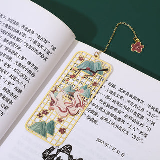 Buddha Gift Elk Koi Fish Crane Nine Tailed Fox Metal Brass Hollow Bookmark