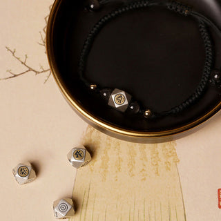 Buddha Gift Handmade 925 Sterling Silver Chinese Zodiac Natal Buddha Cinnabar Calm Braided Bracelet