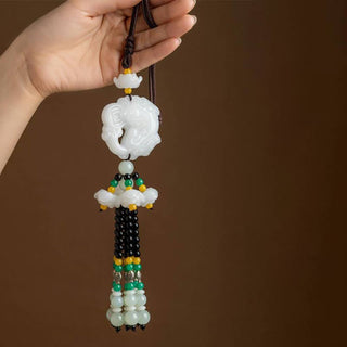 Buddha Gift FengShui Jade PiXiu Blessing Car Pendant Decoration