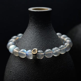 Buddha Gift 12 Chinese Zodiac Moonstone Calm Love Bracelet