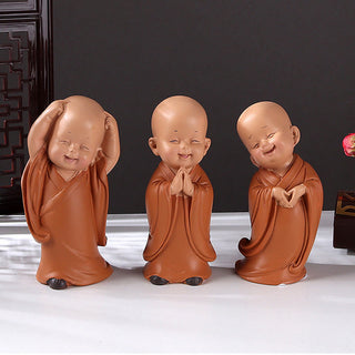 Buddha Gift Small Mini Meditation Praying Monk Serenity Resin Home Decoration