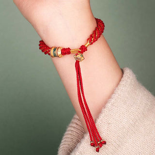 Buddha Gift Tibetan Handmade Luck Thangka Prayer Wheel Charm Weave String Bracelet