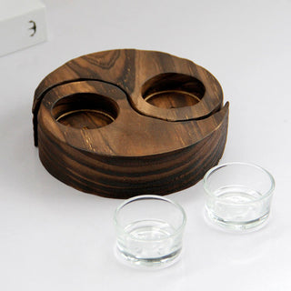 Buddha Gift Yin Yang Wood Candle Holder Meditation Rituals Use Items