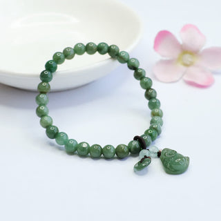 Buddha Gift Laughing Buddha Cyan Jade Healing Bracelet