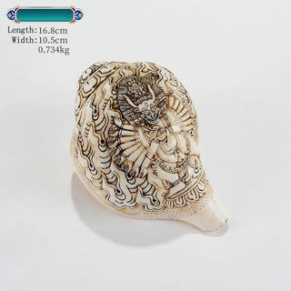 Buddha Gift Tibetan Handmade Engraved Shankha Buddha Avalokitesvara Conch Shell Wealth Decoration