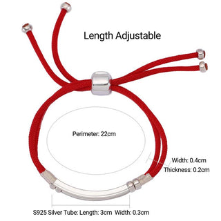 Buddha Gift 925 Sterling Silver Red String Layered Braid Bracelet